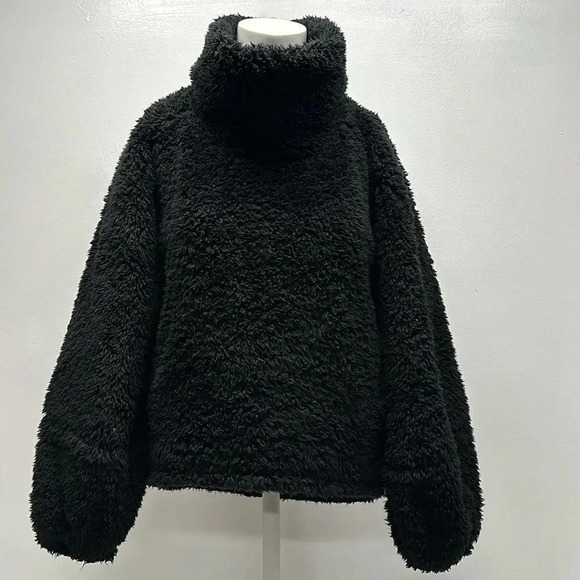 Lululemon Warmth Restore Sherpa Pullover Teddy Bear Jacket Black Size XS Small - Picture 1 of 14